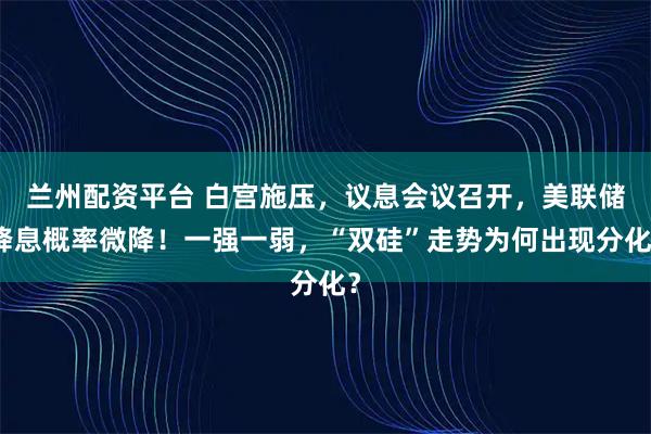 兰州配资平台 白宫施压,议息会议召开,美联储降息概率微降!一强一弱,“双硅”走势为何出现分化?